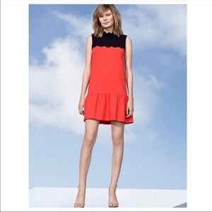 Victoria Beckham Orange Scallop Dress